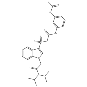 2-(3-{[(3-acetamidophenyl)carbamoyl]methanesulfonyl}-1H-indol-1-yl)-N,N-bis(propan-2-yl)acetamide结构式