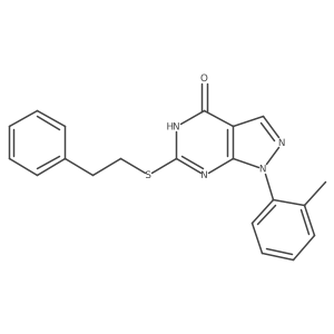 6-(phenethylthio)-1-(o-tolyl)-1H-pyrazolo[3,4-d]pyrimidin-4-ol结构式