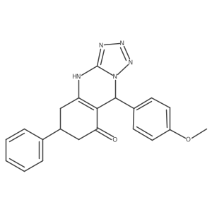 9-(4-methoxyphenyl)-6-phenyl-5,6,7,9-tetrahydrotetrazolo[5,1-b]quinazolin-8(4H)-one结构式