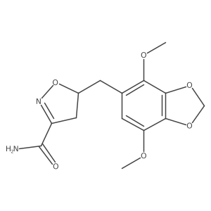 5-[(4,7-Dimethoxy-1,3-benzodioxol-5-yl)methyl]-4,5-dihydro-1,2-oxazole-3-carboxamide结构式