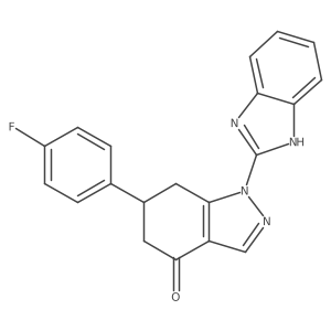 1-(1H-benzimidazol-2-yl)-6-(4-fluorophenyl)-1,5,6,7-tetrahydro-4H-indazol-4-one Structure