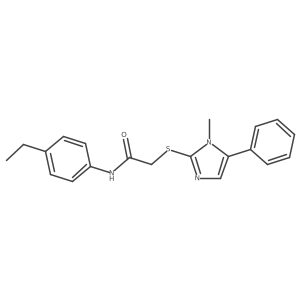 N-(4-ethylphenyl)-2-((1-methyl-5-phenyl-1H-imidazol-2-yl)thio)acetamide结构式