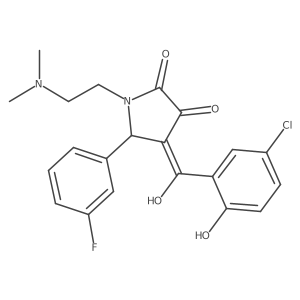 4-(5-chloro-2-hydroxybenzoyl)-1-[2-(dimethylamino)ethyl]-5-(3-fluorophenyl)-3-hydroxy-2,5-dihydro-1H-pyrrol-2-one结构式