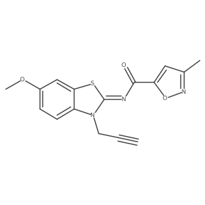 (E)-N-(6-methoxy-3-(prop-2-yn-1-yl)benzo[d]thiazol-2(3H)-ylidene)-3-methylisoxazole-5-carboxamide结构式