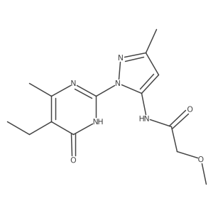 N-(1-(5-ethyl-4-methyl-6-oxo-1,6-dihydropyrimidin-2-yl)-3-methyl-1H-pyrazol-5-yl)-2-methoxyacetamide结构式