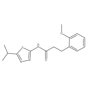 3-(2-methoxyphenyl)-N-[(2E)-5-(propan-2-yl)-1,3,4-thiadiazol-2(3H)-ylidene]propanamide结构式
