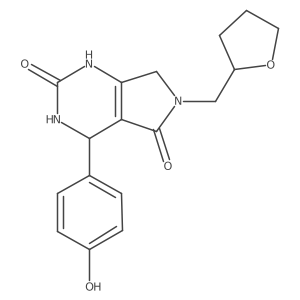 4-(4-hydroxyphenyl)-6-((tetrahydrofuran-2-yl)methyl)-3,4,6,7-tetrahydro-1H-pyrrolo[3,4-d]pyrimidine-2,5-dione结构式