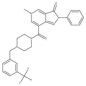 5-methyl-2-phenyl-7-(4-(3-(trifluoromethyl)benzyl)piperazine-1-carbonyl)-2H-pyrazolo[4,3-c]pyridin-3(5H)-one结构式