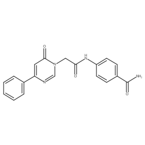 4-(2-(6-oxo-4-phenylpyrimidin-1(6H)-yl)acetamido)benzamide结构式