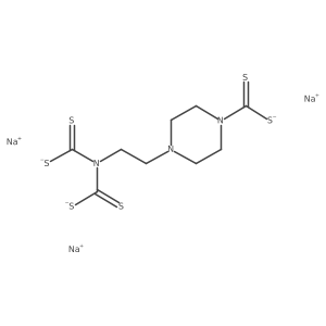 Trisodium 4-[2-(dicarbodithioatoamino)ethyl]-1-piperazinecarbodithioate Structure
