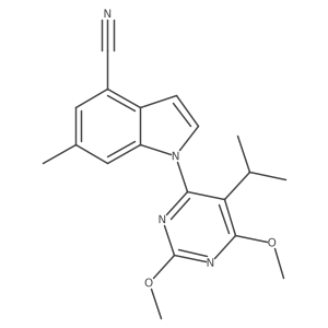 1-(5-Isopropyl-2,6-dimethoxy-pyrimidin-4-yl)-6-methyl-1H-indole-4-carbonitrile结构式