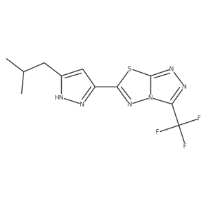 6-(3-isobutyl-1H-pyrazol-5-yl)-3-(trifluoromethyl)[1,2,4]triazolo[3,4-b][1,3,4]thiadiazole结构式