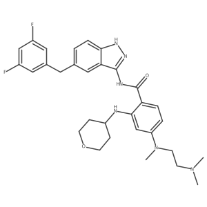 N-(5-(3,5-difluorobenzyl)-1H-indazol-3-yl)-4-(N-(2-(dimethylamino)ethyl)-N-methylamino)-2-(tetrahydro-2H-pyran-4-ylamino)benzamide Structure