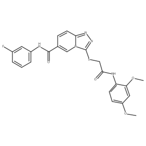 3-({[(2,4-dimethoxyphenyl)carbamoyl]methyl}sulfanyl)-N-(3-fluorophenyl)-[1,2,4]triazolo[4,3-a]pyridine-6-carboxamide结构式