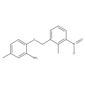 5-Methyl-2-[[(2-methyl-3-nitrophenyl)methyl]thio]benzenamine结构式