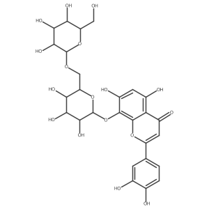 2-(3,4-dihydroxyphenyl)-5,7-dihydroxy-8-[(2S,3R,4S,5S,6R)-3,4,5-trihydroxy-6-[[(2R,3R,4S,5S,6R)-3,4,5-trihydroxy-6-(hydroxymethyl)oxan-2-yl]oxymethyl]oxan-2-yl]oxychromen-4-one Structure