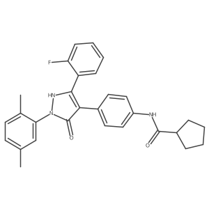 N-(4-(1-(2,5-Dimethylphenyl)-3-(2-fluorophenyl)-5-hydroxy-1H-pyrazol-4-yl)phenyl)cyclopentanecarboxamide Structure
