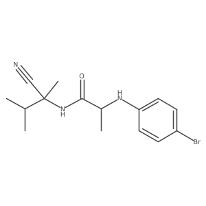2-(4-Bromoanilino)-N-(2-cyano-3-methylbutan-2-yl)propanamide结构式