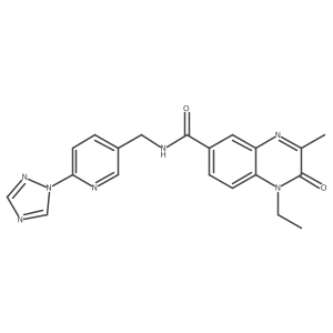 N-((6-(1H-1,2,4-Triazol-1-yl)pyridin-3-yl)methyl)-1-ethyl-3-methyl-2-oxo-1,2-dihydroquinoxaline-6-carboxamide Structure