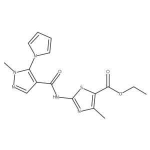 ethyl 4-methyl-2-({[1-methyl-5-(1H-pyrrol-1-yl)-1H-pyrazol-4-yl]carbonyl}amino)-1,3-thiazole-5-carboxylate Structure