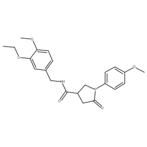 N-[(3-ethoxy-4-methoxyphenyl)methyl]-1-(4-methoxyphenyl)-5-oxopyrrolidine-3-carboxamide结构式