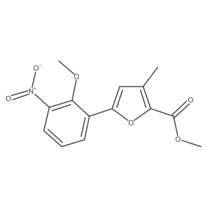 Methyl 5-(2-methoxy-3-nitrophenyl)-3-methylfuran-2-carboxylate结构式