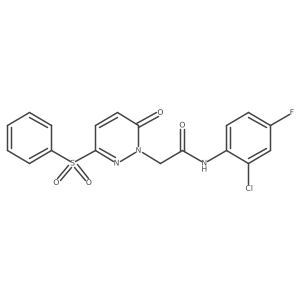 N-(2-chloro-4-fluorophenyl)-2-(6-oxo-3-(phenylsulfonyl)pyridazin-1(6H)-yl)acetamide结构式