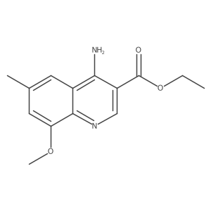 Ethyl 4-amino-8-methoxy-6-methylquinoline-3-carboxylate结构式