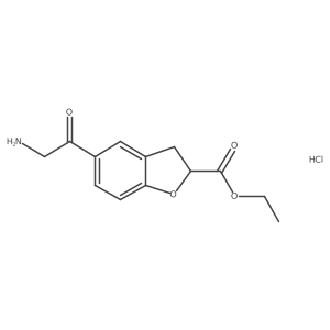 Ethyl 5-aminoacetyl-2,3-dihydro-2-benzofurancarboxylate hydrochloride结构式