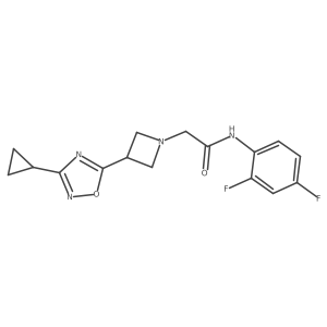 2-[3-(3-cyclopropyl-1,2,4-oxadiazol-5-yl)azetidin-1-yl]-N-(2,4-difluorophenyl)acetamide结构式