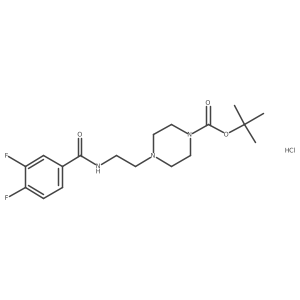 Tert-butyl 4-(2-(3,4-difluorobenzamido)ethyl)piperazine-1-carboxylate hydrochloride结构式