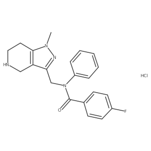 4-Fluoro-N-((1-methyl-4,5,6,7-tetrahydro-1H-pyrazolo[4,3-c]pyridin-3-yl)methyl)-N-phenylbenzamide hydrochloride Structure