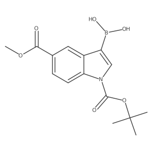 {1-[(tert-butoxy)carbonyl]-5-(methoxycarbonyl)-1H-indol-3-yl}boronic acid Structure