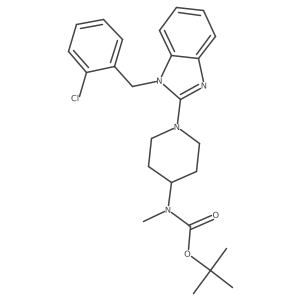 tert-butyl (1-(1-(2-chlorobenzyl)-1H-benzo[d]imidazol-2-yl)piperidin-4-yl)(methyl)carbamate结构式
