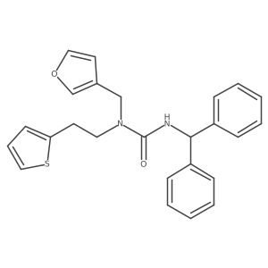 3-Benzhydryl-1-(furan-3-ylmethyl)-1-(2-(thiophen-2-yl)ethyl)urea结构式