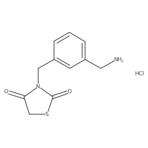 3-{[3-(Aminomethyl)phenyl]methyl}-1,3-thiazolidine-2,4-dione hydrochloride Structure