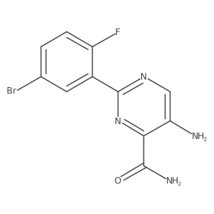 5-Amino-2-(5-bromo-2-fluorophenyl)-4-pyrimidinecarboxamide Structure