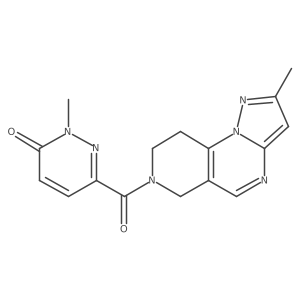 2-methyl-6-(2-methyl-6,7,8,9-tetrahydropyrazolo[1,5-a]pyrido[3,4-e]pyrimidine-7-carbonyl)pyridazin-3(2H)-one结构式