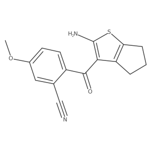 2-{2-amino-4H,5H,6H-cyclopenta[b]thiophene-3-carbonyl}-5-methoxybenzonitrile结构式