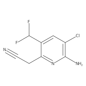2-(6-Amino-5-chloro-3-(difluoromethyl)pyridin-2-yl)acetonitrile结构式