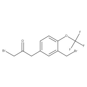 1-Bromo-3-(3-(bromomethyl)-4-(trifluoromethoxy)phenyl)propan-2-one Structure