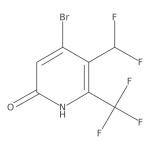 4-Bromo-5-(difluoromethyl)-6-(trifluoromethyl)pyridin-2-ol结构式