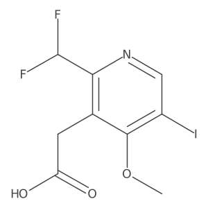 2-(Difluoromethyl)-5-iodo-4-methoxypyridine-3-acetic acid Structure