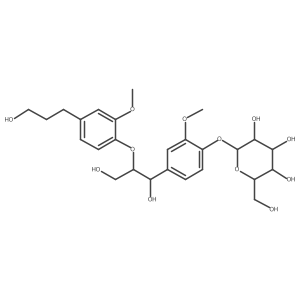 3-[3-Methoxy-4-[(1S,2R)-1-(hydroxymethyl)-2-hydroxy-2-[3-methoxy-4-(beta-D-glucopyranosyloxy)phenyl]ethoxy]phenyl]propane-1-ol结构式
