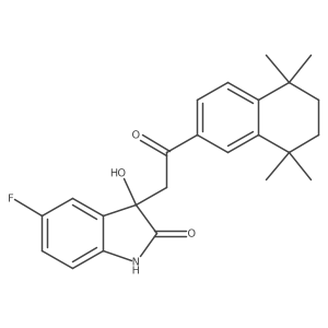5-fluoro-3-hydroxy-3-[2-oxo-2-(5,5,8,8-tetramethyl-5,6,7,8-tetrahydronaphthalen-2-yl)ethyl]-2,3-dihydro-1H-indol-2-one Structure