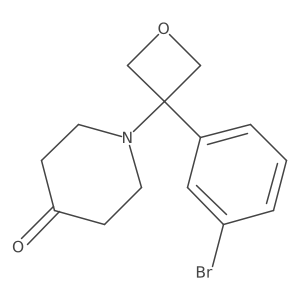 1-[3-(3-Bromophenyl)-3-oxetanyl]-4-piperidinone结构式