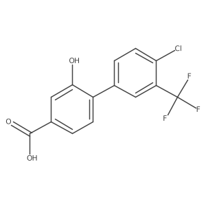 4'-Chloro-2-hydroxy-3'-(trifluoromethyl)-[1,1'-biphenyl]-4-carboxylic acid结构式