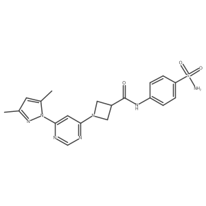 1-(6-(3,5-dimethyl-1H-pyrazol-1-yl)pyrimidin-4-yl)-N-(4-sulfamoylphenyl)azetidine-3-carboxamide结构式