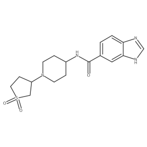 N-(1-(1,1-dioxidotetrahydrothiophen-3-yl)piperidin-4-yl)-1H-benzo[d]imidazole-5-carboxamide结构式