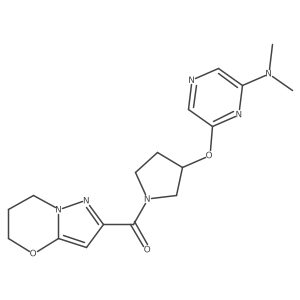 (6,7-dihydro-5H-pyrazolo[5,1-b][1,3]oxazin-2-yl)(3-((6-(dimethylamino)pyrazin-2-yl)oxy)pyrrolidin-1-yl)methanone Structure